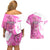 Kentucky Racing Horses Derby Hat Girl Couples Matching Off Shoulder Short Dress and Hawaiian Shirt Pink Color - Wonder Print Shop