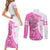 Kentucky Racing Horses Derby Hat Girl Couples Matching Short Sleeve Bodycon Dress and Long Sleeve Button Shirt Pink Color - Wonder Print Shop
