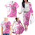 Kentucky Racing Horses Derby Hat Girl Family Matching Off The Shoulder Long Sleeve Dress and Hawaiian Shirt Pink Color - Wonder Print Shop