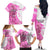 Kentucky Racing Horses Derby Hat Girl Family Matching Off The Shoulder Long Sleeve Dress and Hawaiian Shirt Pink Color - Wonder Print Shop