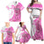 Kentucky Racing Horses Derby Hat Girl Family Matching Off Shoulder Maxi Dress and Hawaiian Shirt Pink Color - Wonder Print Shop