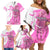 Kentucky Racing Horses Derby Hat Girl Family Matching Off Shoulder Short Dress and Hawaiian Shirt Pink Color - Wonder Print Shop