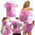 Kentucky Racing Horses Derby Hat Girl Family Matching Off Shoulder Short Dress and Hawaiian Shirt Pink Color - Wonder Print Shop