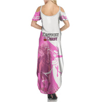 Kentucky Racing Horses Derby Hat Girl Family Matching Summer Maxi Dress and Hawaiian Shirt Pink Color - Wonder Print Shop