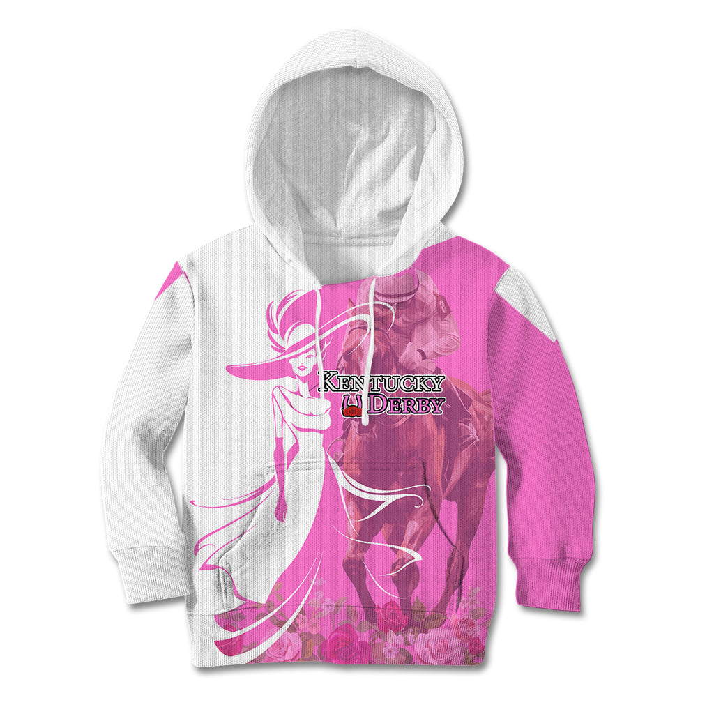 Kentucky Racing Horses Derby Hat Girl Kid Hoodie Pink Color - Wonder Print Shop