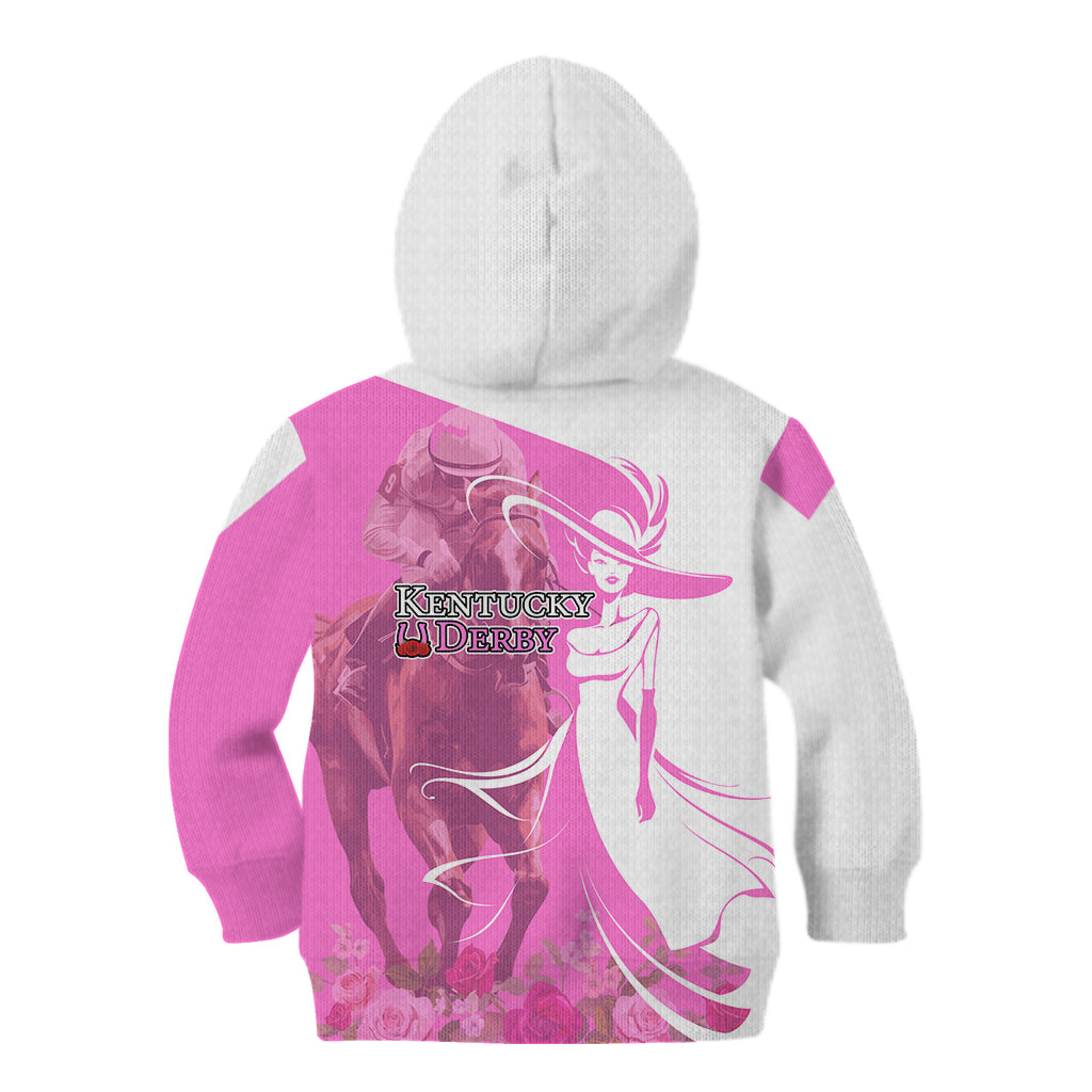 Kentucky Racing Horses Derby Hat Girl Kid Hoodie Pink Color - Wonder Print Shop