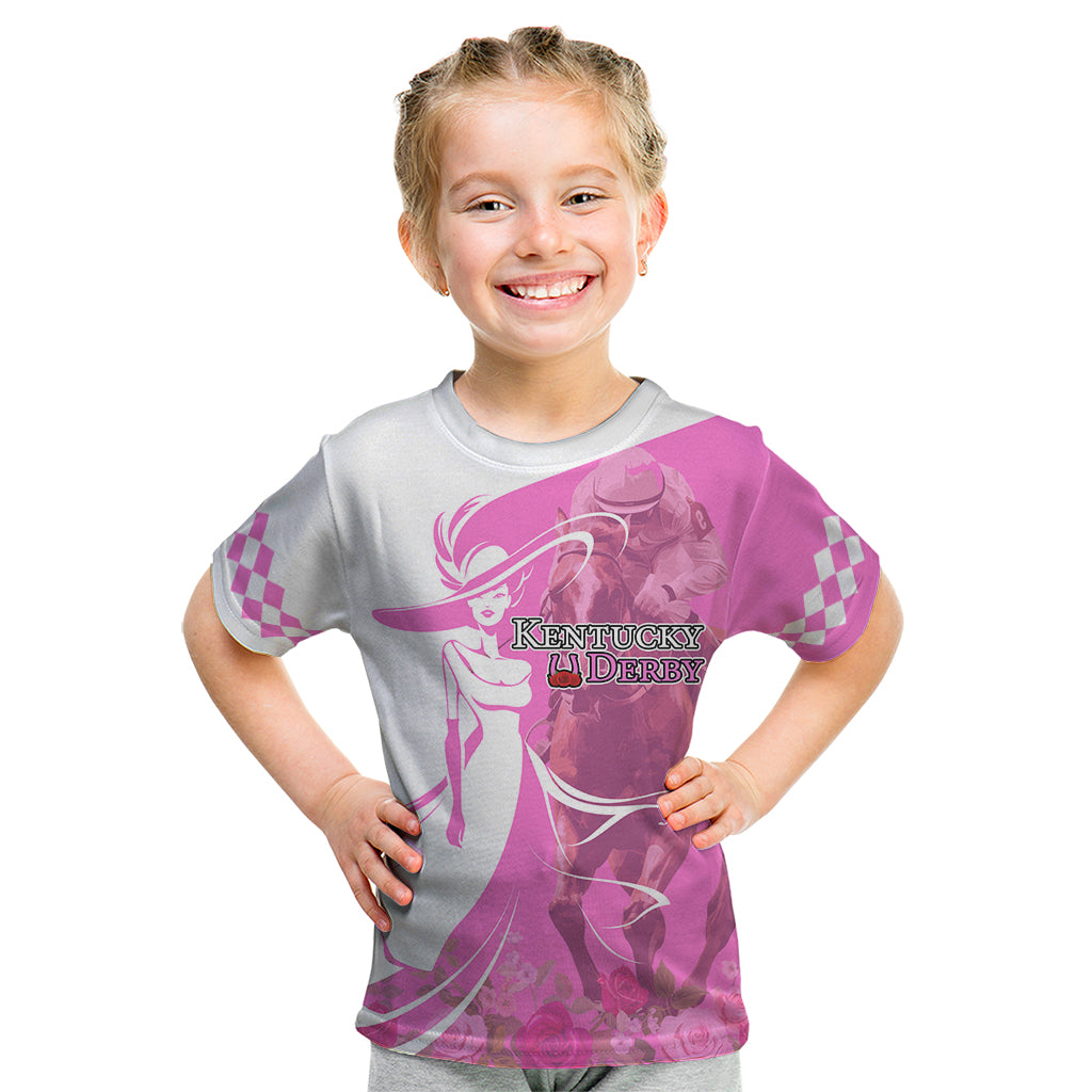 Kentucky Racing Horses Derby Hat Girl Kid T Shirt Pink Color - Wonder Print Shop