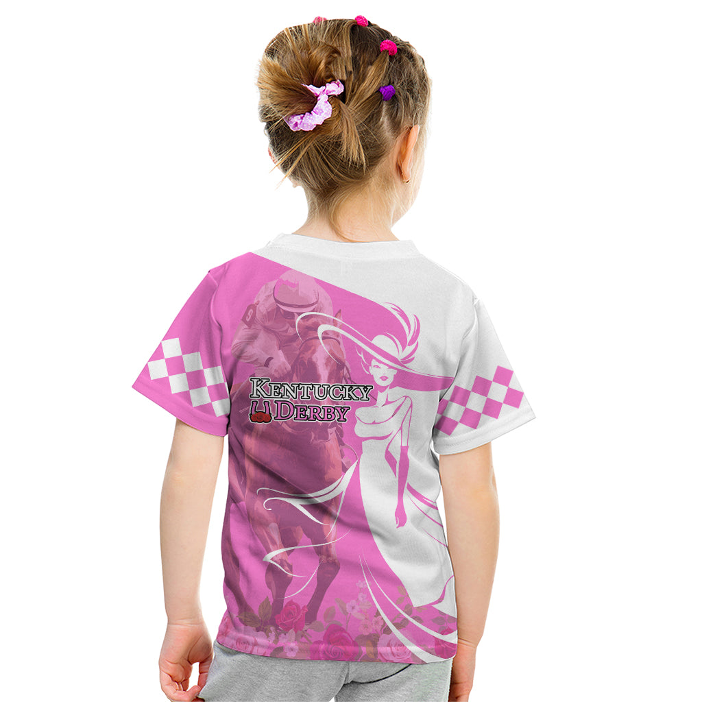 Kentucky Racing Horses Derby Hat Girl Kid T Shirt Pink Color - Wonder Print Shop