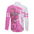Kentucky Racing Horses Derby Hat Girl Long Sleeve Button Shirt Pink Color - Wonder Print Shop