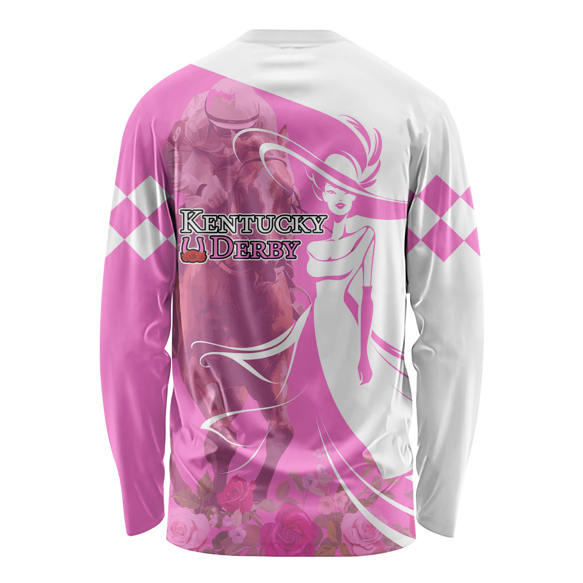 Kentucky Racing Horses Derby Hat Girl Long Sleeve Shirt Pink Color - Wonder Print Shop