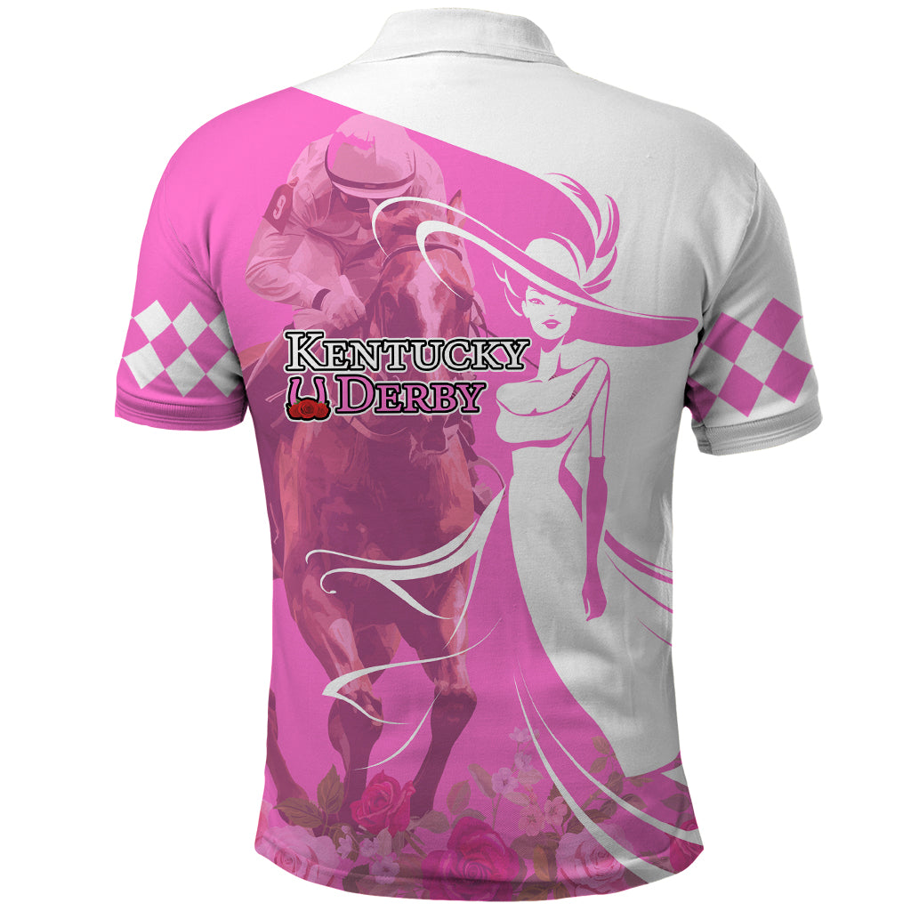 Kentucky Racing Horses Derby Hat Girl Polo Shirt Pink Color - Wonder Print Shop