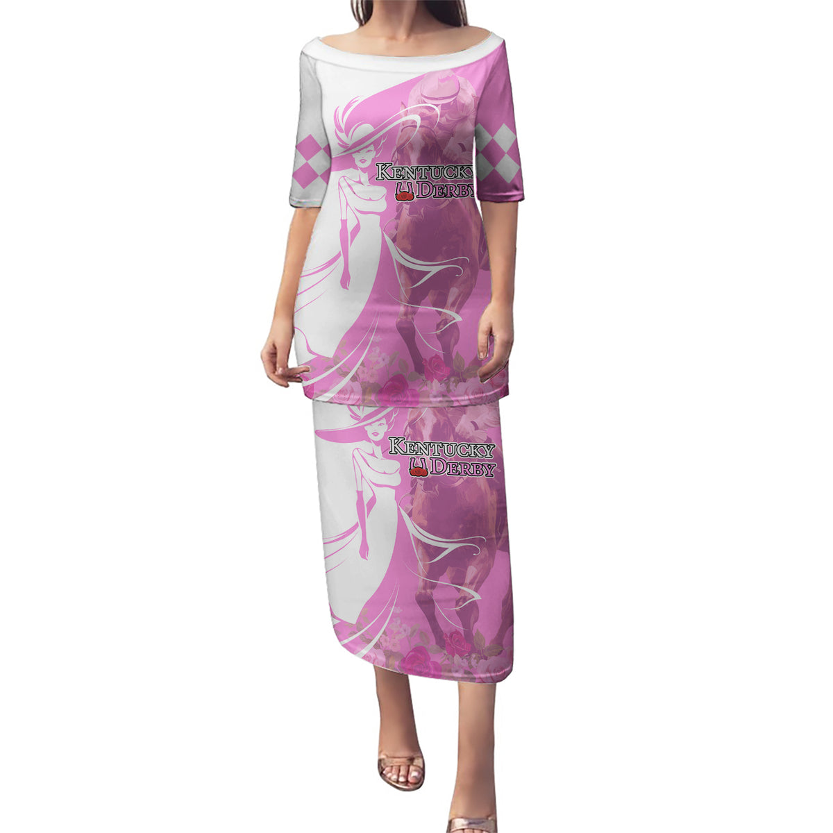 Kentucky Racing Horses Derby Hat Girl Puletasi Pink Color - Wonder Print Shop