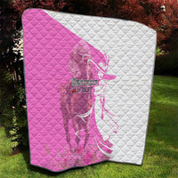 Kentucky Racing Horses Derby Hat Girl Quilt Pink Color - Wonder Print Shop