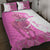 Kentucky Racing Horses Derby Hat Girl Quilt Bed Set Pink Color