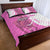 Kentucky Racing Horses Derby Hat Girl Quilt Bed Set Pink Color