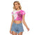 Kentucky Racing Horses Derby Hat Girl Raglan Cropped T Shirt Pink Color - Wonder Print Shop