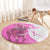 Kentucky Racing Horses Derby Hat Girl Round Carpet Pink Color