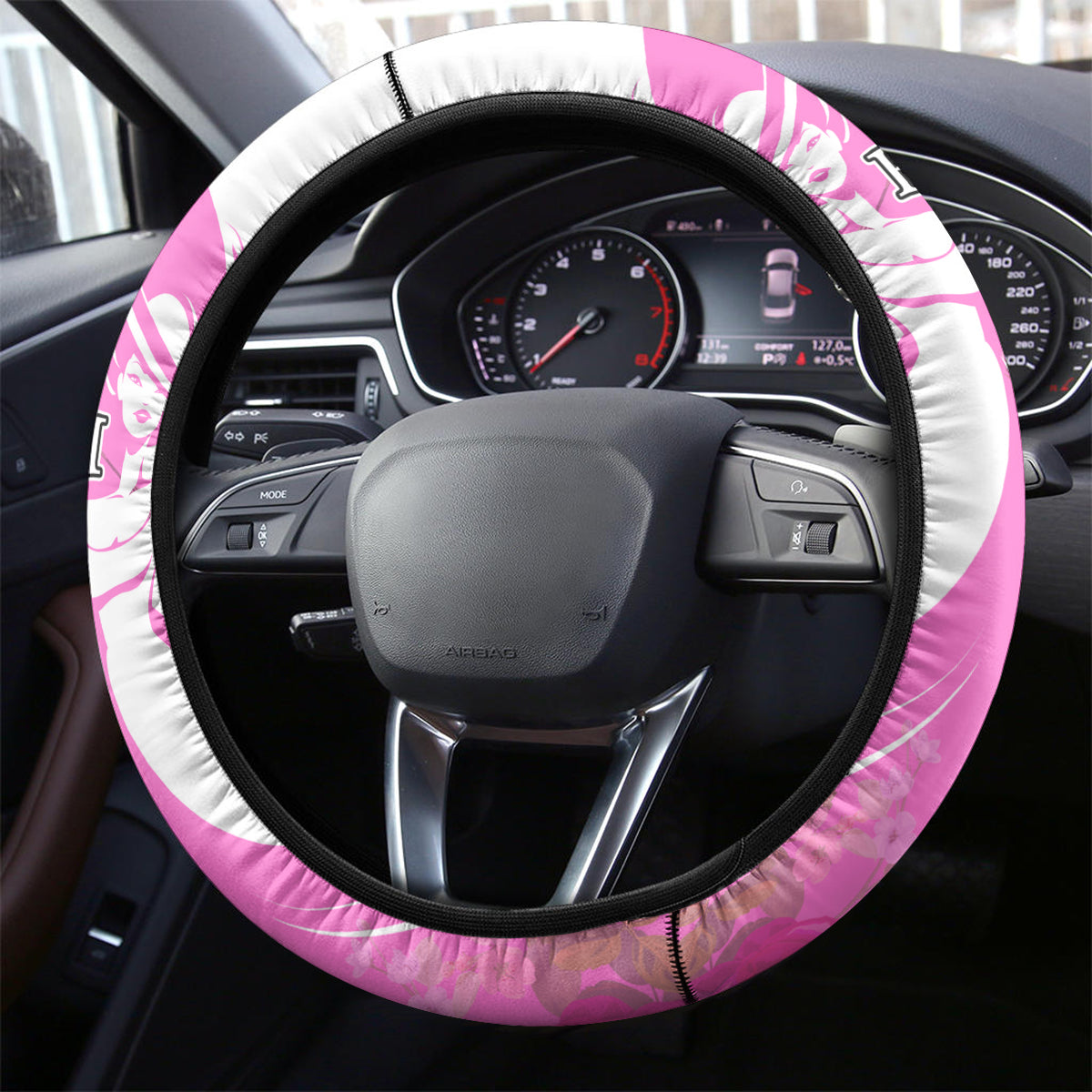 Kentucky Racing Horses Derby Hat Girl Steering Wheel Cover Pink Color - Wonder Print Shop