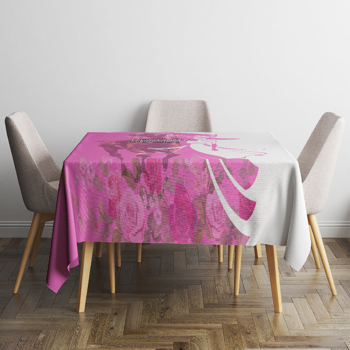 Kentucky Racing Horses Derby Hat Girl Tablecloth Pink Color - Wonder Print Shop