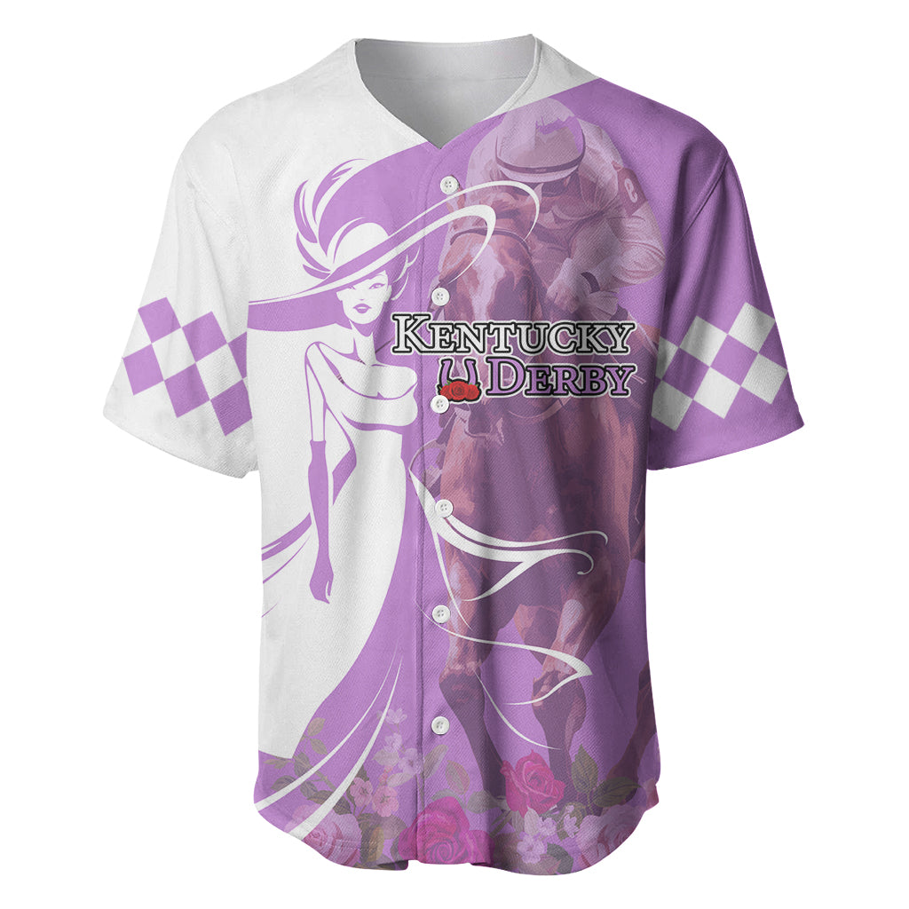Kentucky Racing Horses Derby Hat Girl Baseball Jersey Purple Color - Wonder Print Shop