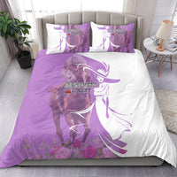 Kentucky Racing Horses Derby Hat Girl Bedding Set Purple Color - Wonder Print Shop