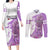 Kentucky Racing Horses Derby Hat Girl Couples Matching Long Sleeve Bodycon Dress and Long Sleeve Button Shirt Purple Color - Wonder Print Shop