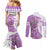 Kentucky Racing Horses Derby Hat Girl Couples Matching Mermaid Dress and Long Sleeve Button Shirt Purple Color