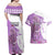 Kentucky Racing Horses Derby Hat Girl Couples Matching Off Shoulder Maxi Dress and Hawaiian Shirt Purple Color - Wonder Print Shop