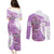 Kentucky Racing Horses Derby Hat Girl Couples Matching Puletasi and Long Sleeve Button Shirt Purple Color - Wonder Print Shop