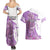 Kentucky Racing Horses Derby Hat Girl Couples Matching Summer Maxi Dress and Hawaiian Shirt Purple Color - Wonder Print Shop