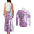 Kentucky Racing Horses Derby Hat Girl Couples Matching Tank Maxi Dress and Long Sleeve Button Shirt Purple Color - Wonder Print Shop