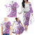 Kentucky Racing Horses Derby Hat Girl Family Matching Off The Shoulder Long Sleeve Dress and Hawaiian Shirt Purple Color - Wonder Print Shop