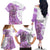 Kentucky Racing Horses Derby Hat Girl Family Matching Off The Shoulder Long Sleeve Dress and Hawaiian Shirt Purple Color - Wonder Print Shop