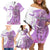 Kentucky Racing Horses Derby Hat Girl Family Matching Off Shoulder Short Dress and Hawaiian Shirt Purple Color - Wonder Print Shop