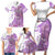 Kentucky Racing Horses Derby Hat Girl Family Matching Short Sleeve Bodycon Dress and Hawaiian Shirt Purple Color - Wonder Print Shop