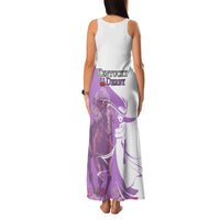 Kentucky Racing Horses Derby Hat Girl Family Matching Tank Maxi Dress and Hawaiian Shirt Purple Color - Wonder Print Shop