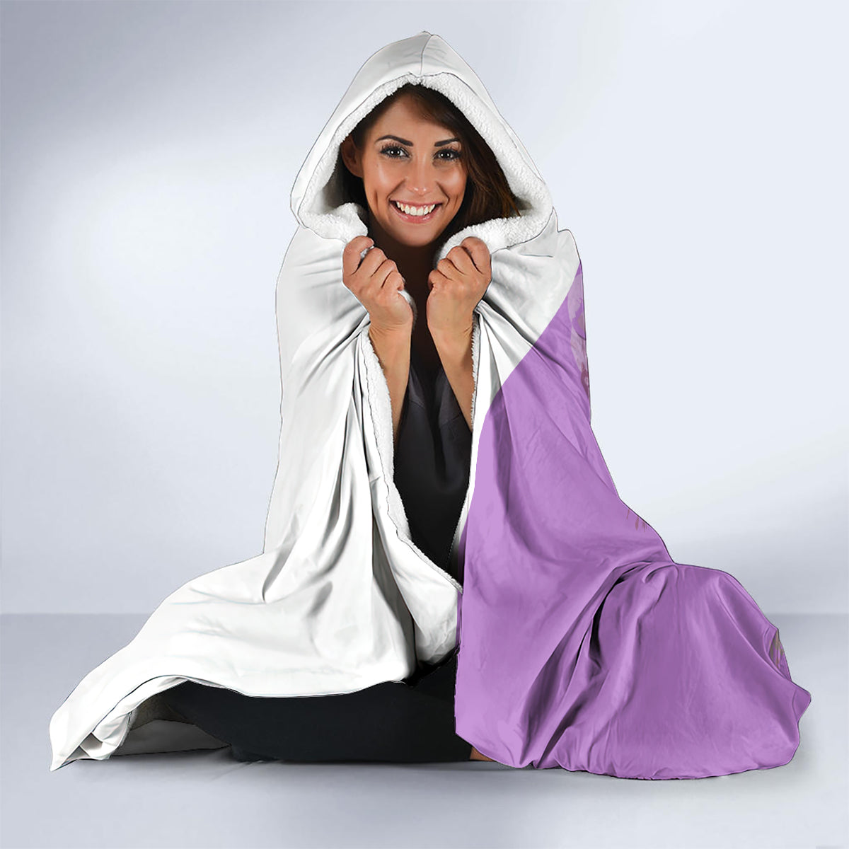 Kentucky Racing Horses Derby Hat Girl Hooded Blanket Purple Color