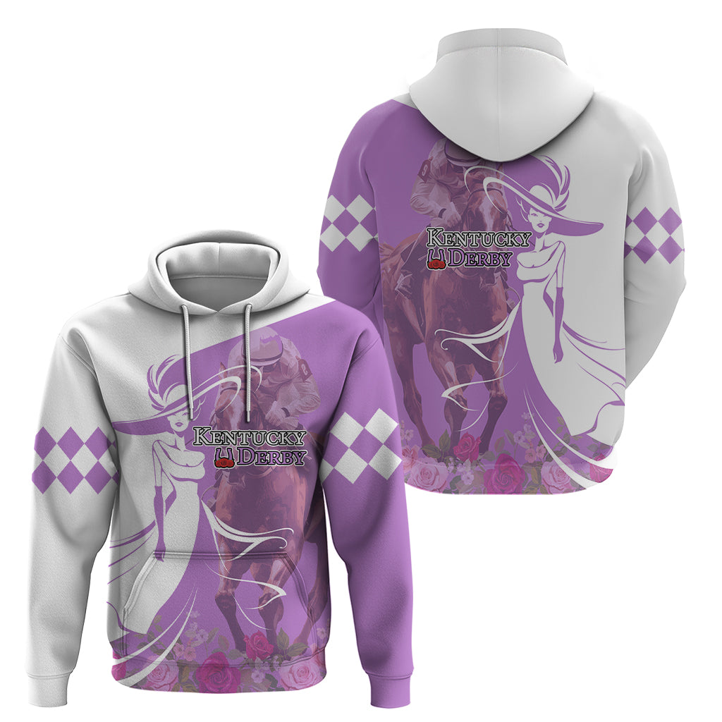 Kentucky Racing Horses Derby Hat Girl Hoodie Purple Color - Wonder Print Shop