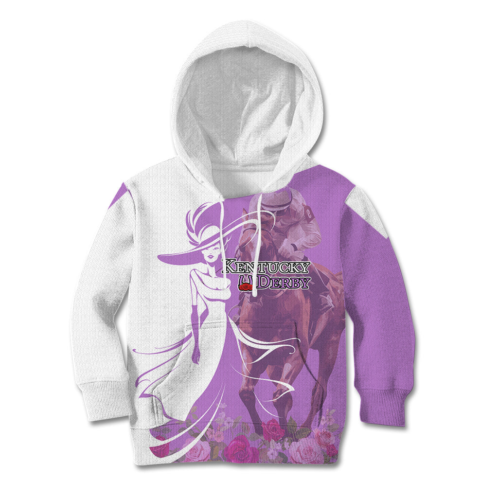 Kentucky Racing Horses Derby Hat Girl Kid Hoodie Purple Color - Wonder Print Shop