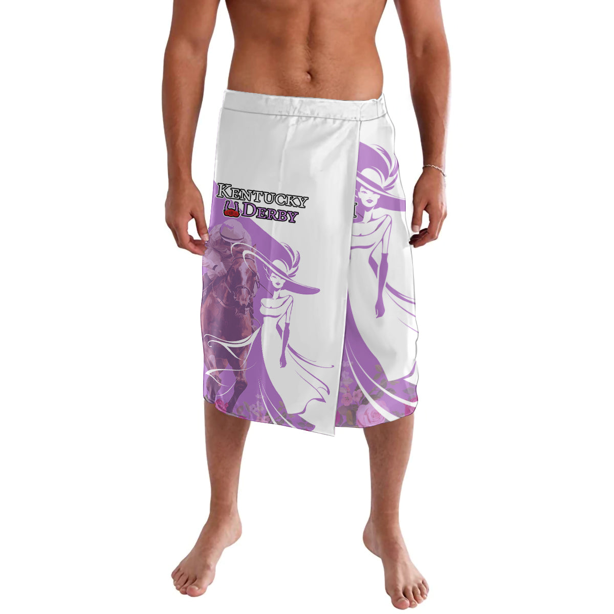 Kentucky Racing Horses Derby Hat Girl Lavalava Purple Color - Wonder Print Shop