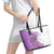 Kentucky Racing Horses Derby Hat Girl Leather Tote Bag Purple Color