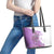 Kentucky Racing Horses Derby Hat Girl Leather Tote Bag Purple Color