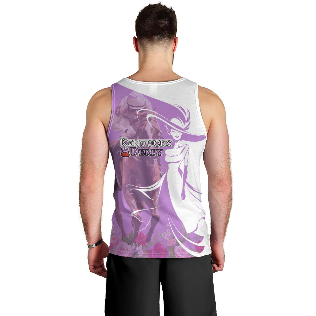 Kentucky Racing Horses Derby Hat Girl Men Tank Top Purple Color - Wonder Print Shop