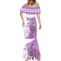 Kentucky Racing Horses Derby Hat Girl Mermaid Dress Purple Color - Wonder Print Shop