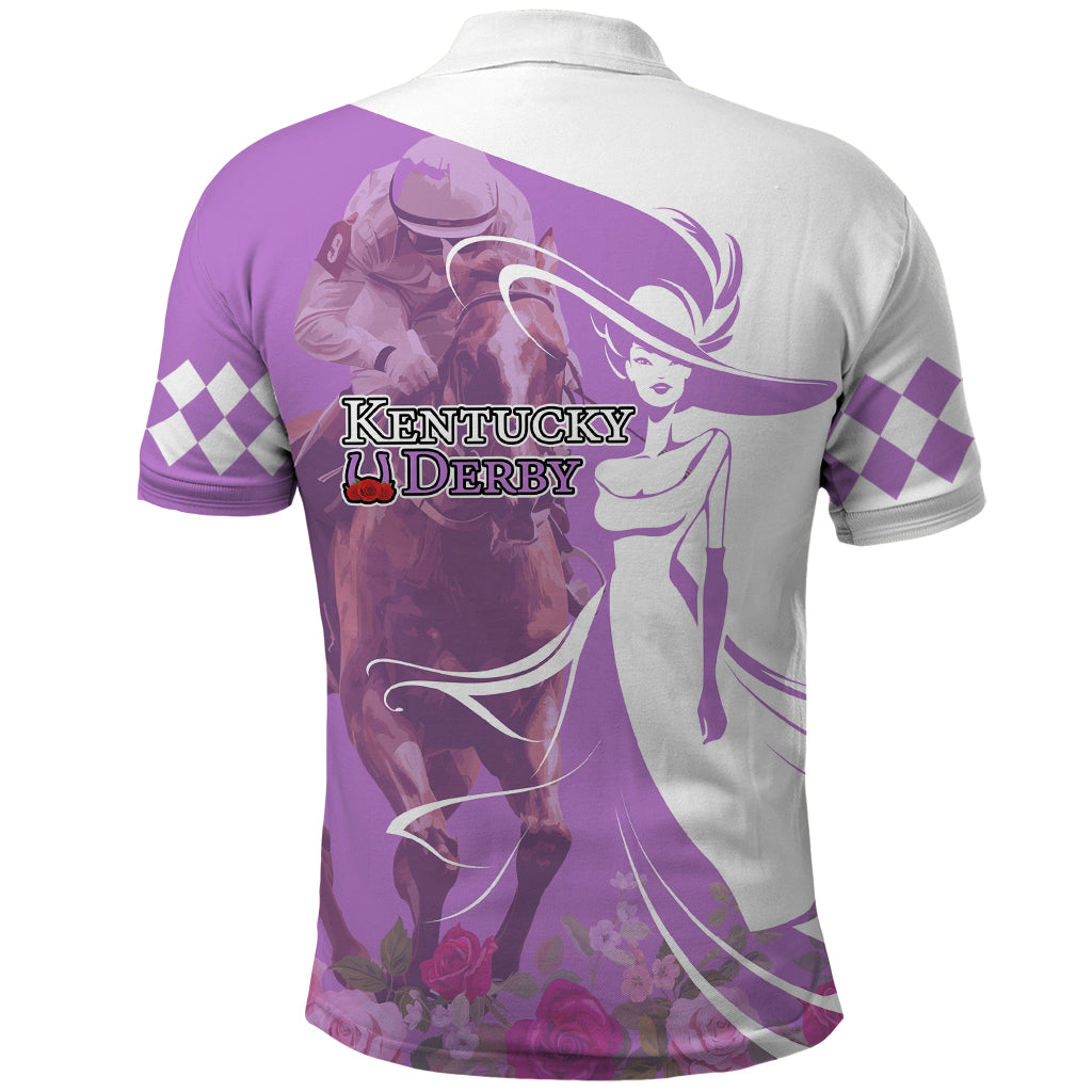 Kentucky Racing Horses Derby Hat Girl Polo Shirt Purple Color - Wonder Print Shop