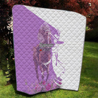 Kentucky Racing Horses Derby Hat Girl Quilt Purple Color - Wonder Print Shop