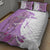 Kentucky Racing Horses Derby Hat Girl Quilt Bed Set Purple Color