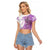 Kentucky Racing Horses Derby Hat Girl Raglan Cropped T Shirt Purple Color - Wonder Print Shop