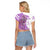 Kentucky Racing Horses Derby Hat Girl Raglan Cropped T Shirt Purple Color - Wonder Print Shop