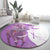 Kentucky Racing Horses Derby Hat Girl Round Carpet Purple Color